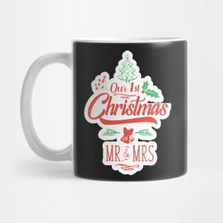 Our First Christmas As Mr And Mrs Couple Newlyweds Mug